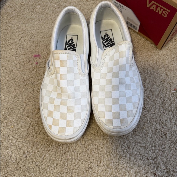 Vans White Checkered Slip-On Sneakers - Picture 2 of 4